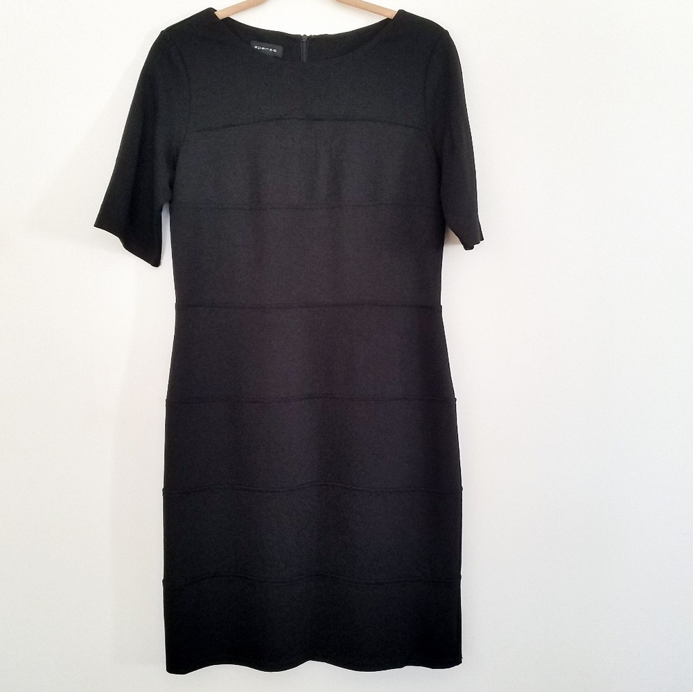 *SOLD* Spense Half-Sleeve Black Sheath Dress